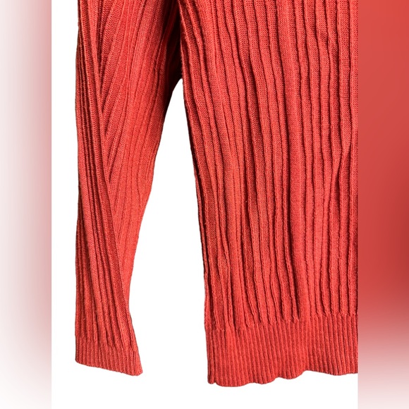 MNG Orange Ribbed High Neck Long Sleeve Sweater Size Small - Picture 6 of 7